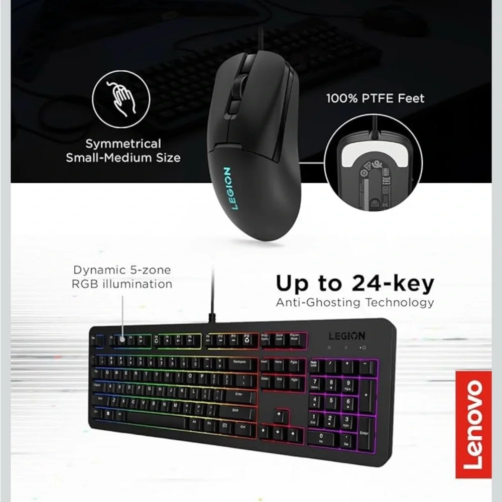 Lenovo Legion KM310 RGB wired gaming keyboard and mouse combo